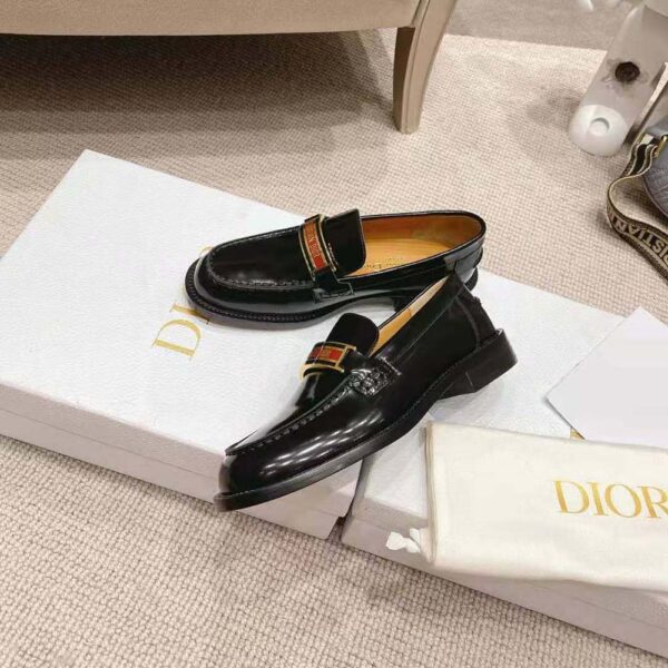 Dior Women Code Loafer Black Brushed Calfskin (4)