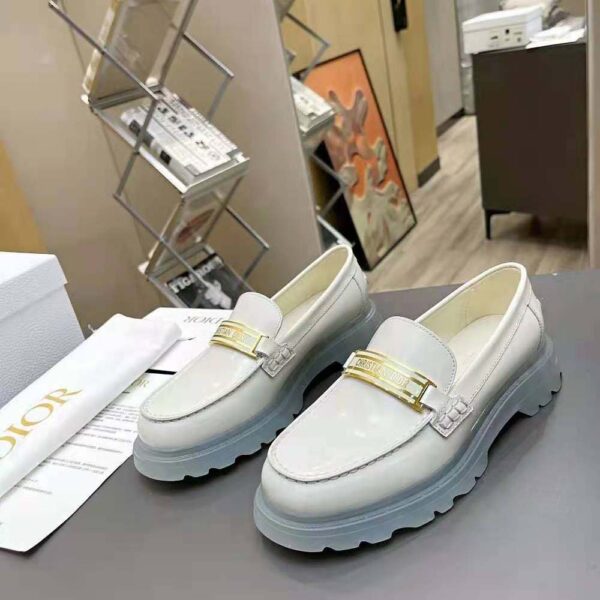 Dior Women Code Loafer White Brushed Calfskin (3)