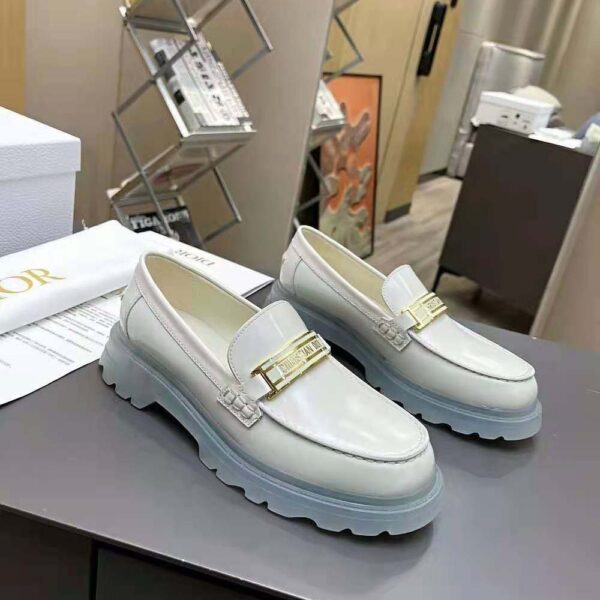 Dior Women Code Loafer White Brushed Calfskin (8)