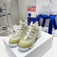 Dior Women D-Connect Sneaker Gold-Tone Laminated Mesh (1)