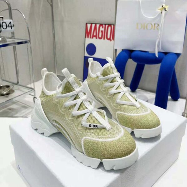 Dior Women D-Connect Sneaker Gold-Tone Laminated Mesh (3)