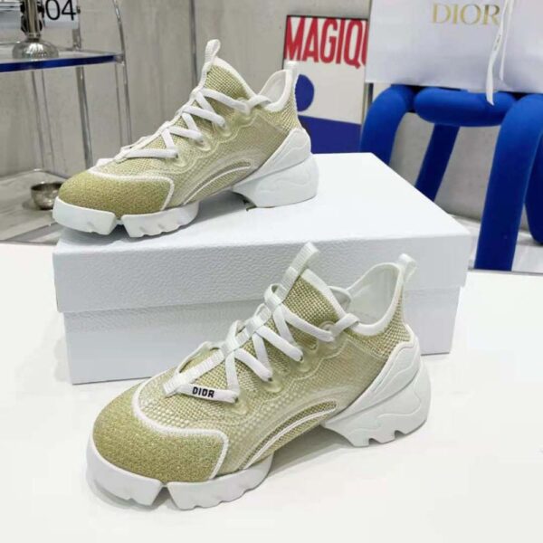 Dior Women D-Connect Sneaker Gold-Tone Laminated Mesh (4)