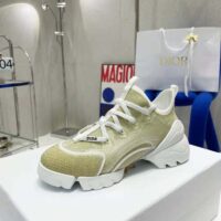 Dior Women D-Connect Sneaker Gold-Tone Laminated Mesh (1)