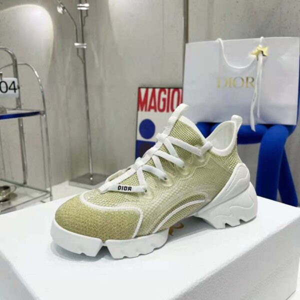 Dior Women D-Connect Sneaker Gold-Tone Laminated Mesh (6)