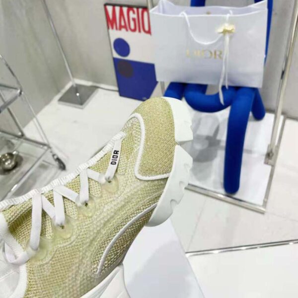 Dior Women D-Connect Sneaker Gold-Tone Laminated Mesh (9)