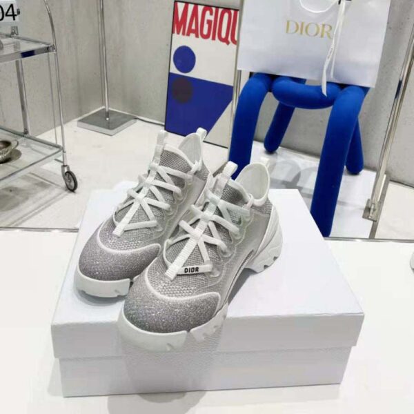 Dior Women D-Connect Sneaker Silver-Tone Laminated Mesh (3)