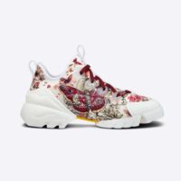 Dior Women D-Connect Sneaker White Technical Fabric and Multicolor Butterfly Motif