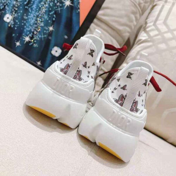 Dior Women D-Connect Sneaker White Technical Fabric and Multicolor Butterfly Motif (10)