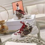 Dior Women D-Connect Sneaker White Technical Fabric and Multicolor Butterfly Motif - Image 5