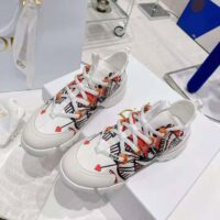 Dior Women D-Connect Sneaker White Technical Fabric with Red and Black Cupidon Print (1)