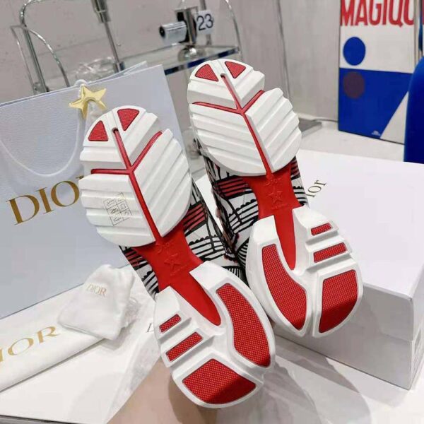 Dior Women D-Connect Sneaker White Technical Fabric with Red and Black Cupidon Print (6)