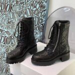 Dior Women D-Leader Ankle Boot Black Quilted Cannage Calfskin - Image 3