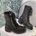 Dior Women D-Leader Ankle Boot Black Quilted Cannage Calfskin - Image 5