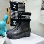 Dior Women D-Major Ankle Boot Black Calfskin and Lambskin Wool - Image 3