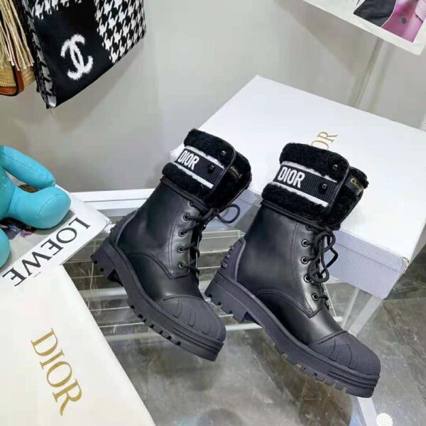 Dior Women D-Major Ankle Boot Black Calfskin and Lambskin Wool (5)