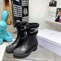 Dior Women D-Major Ankle Boot Black Calfskin and Lambskin Wool