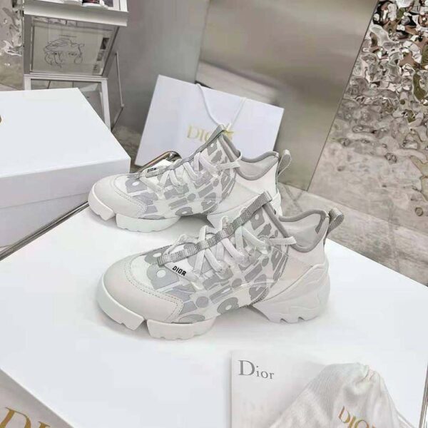 Dior Women D-connect Sneaker White Dior Spatial Printed Reflective Technical Fabric (2)