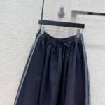 Dior Women Denim Couture Mid-Length Skirt Deep Blue Lightweight Cotton Denim – Bild 4