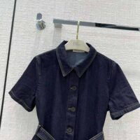 Dior Women Denim Couture Short-Sleeved Belted Jacket (1)