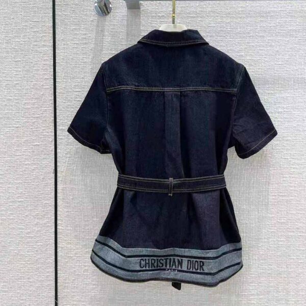 Dior Women Denim Couture Short-Sleeved Belted Jacket (6)