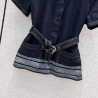 Dior Women Denim Couture Short-Sleeved Belted Jacket (1)