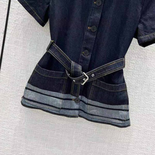 Dior Women Denim Couture Short-Sleeved Belted Jacket (9)