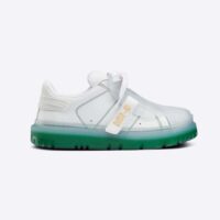 Dior Women Dior-Id Sneaker White Calfskin and Cypress Green Transparent Rubber (1)