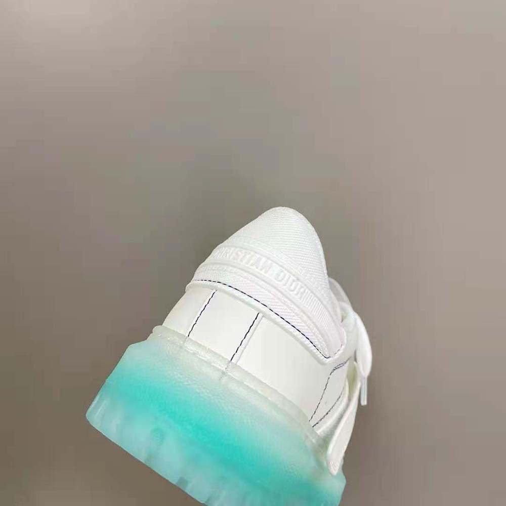 Dior Women Dior-Id Sneaker White Calfskin and Cypress Green Transparent Rubber