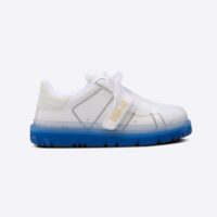 Dior Women Dior-Id Sneaker White Calfskin and Deep Blue Transparent Rubber (1)