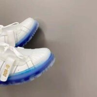 Dior Women Dior-Id Sneaker White Calfskin and Deep Blue Transparent Rubber (1)