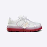 Dior Women Dior-Id Sneaker White Calfskin and Transparent Red Rubber (1)