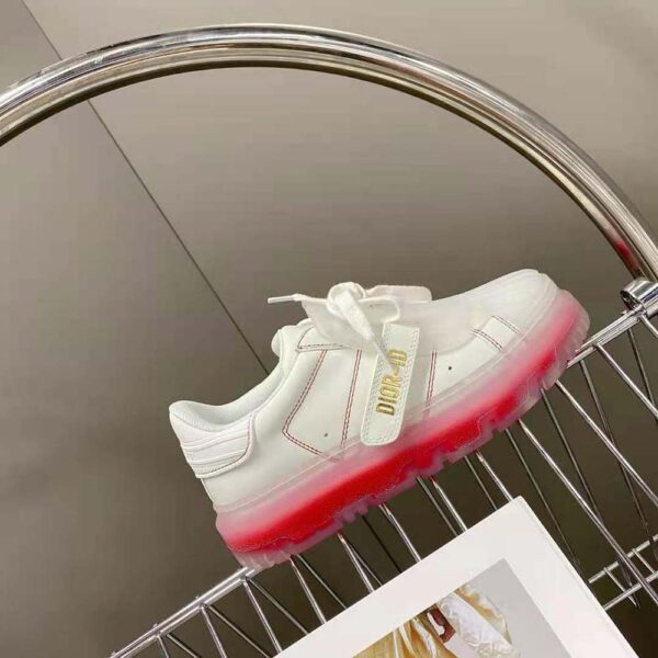 Dior Women Dior-Id Sneaker White Calfskin and Transparent Red Rubber (7)