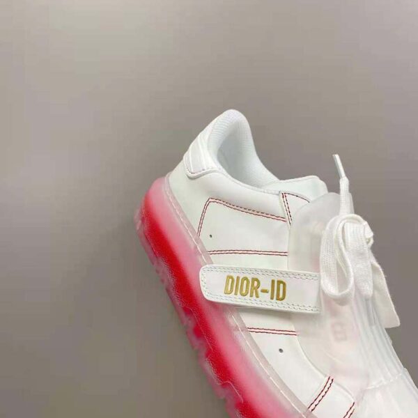 Dior Women Dior-Id Sneaker White Calfskin and Transparent Red Rubber (8)