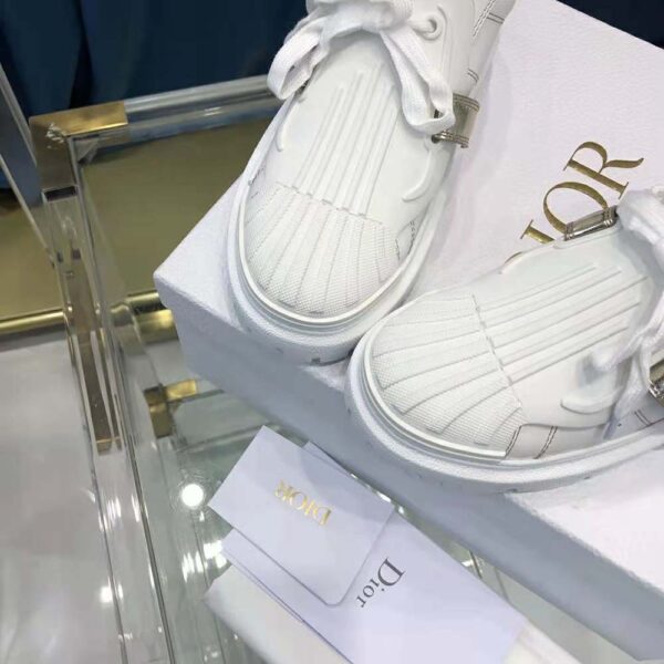 Dior Women Dior-id Sneaker White Calfskin and Gold-Tone Laminate (10)