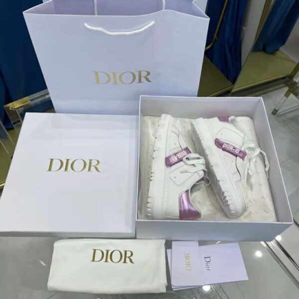 Dior Women Dior-id Sneaker White and Metallic Pink Calfskin (3)