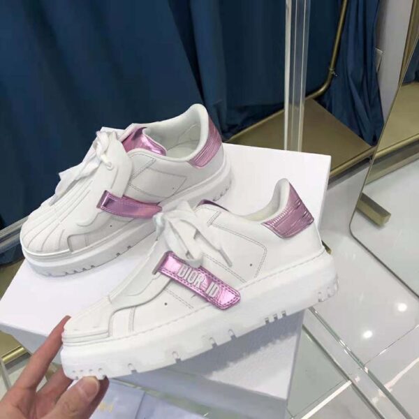 Dior Women Dior-id Sneaker White and Metallic Pink Calfskin (8)