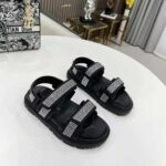 Dior Women Dioract Sandal Black Technical Fabric and White Resin Pearls - Image 2
