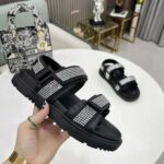 Dior Women Dioract Sandal Black Technical Fabric and White Resin Pearls - Image 6