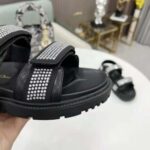 Dior Women Dioract Sandal Black Technical Fabric and White Resin Pearls - Image 10