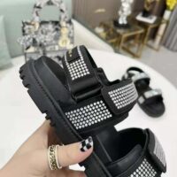 Dior Women Dioract Sandal Black Technical Fabric and White Resin Pearls (1)