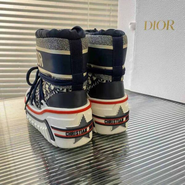 Dior Women Dioralps Snow Ankle Boot Deep Blue Dior Oblique Shiny Nylon (5)