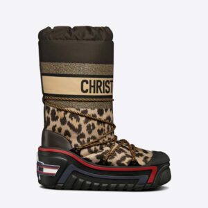 Dior Women Dioralps Snow Boot Beige Multicolor Mizza Shiny Nylon