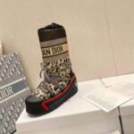 Dior Women Dioralps Snow Boot Beige Multicolor Mizza Shiny Nylon - Image 7