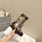 Dior Women Dioralps Snow Boot Beige Multicolor Mizza Shiny Nylon - Image 6