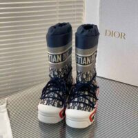 Dior Women Dioralps Snow Boot Deep Blue Dior Oblique Shiny Nylon (1)