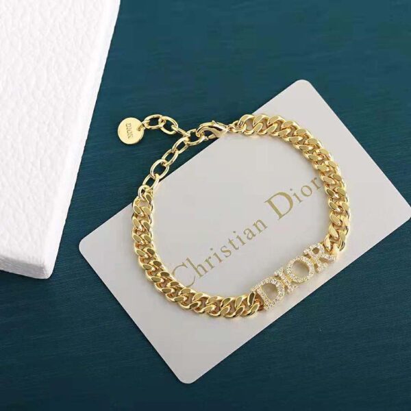 Dior Women Dio(r)evolution Bracelet Gold-Finish Metal and White Crystals (6)