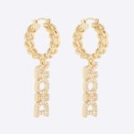 Boucles d'oreilles Dior Femme Dio(r)evolution en métal finition dorée et cristaux blancs