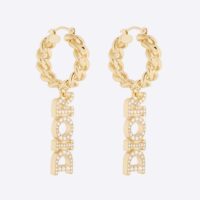 Dior Women Dio(r)evolution Earrings Gold-Finish Metal and White Crystals (1)