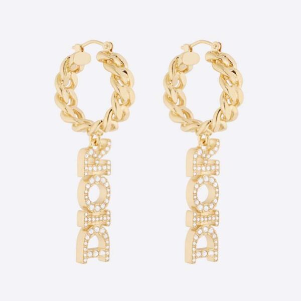 Dior Women Dio(r)evolution Earrings Gold-Finish Metal and White Crystals (1)