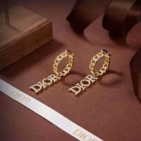 Dior Women Dio(r)evolution Earrings Gold-Finish Metal and White Crystals (1)